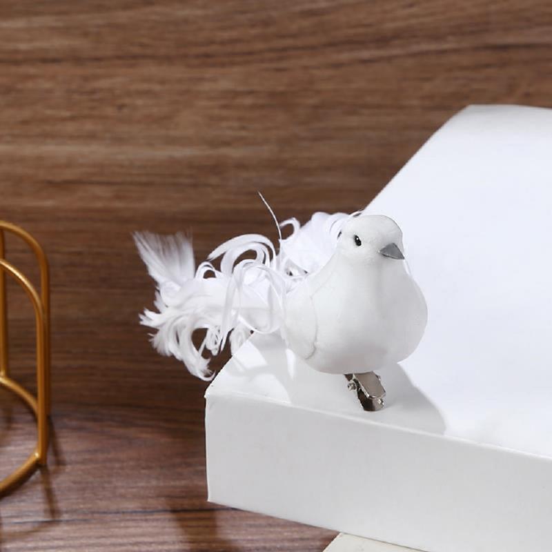 Белые птицы, искусственные пенопластовые перья, голуби, ремесленные птицы, мини-декоративные птицы