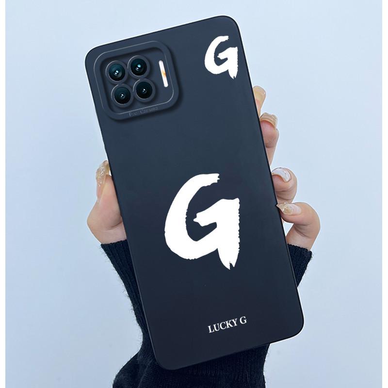 For OPPO F17 Oppo F17 Pro Case Oppo A73 A93 Reno 4F Back Cover TPU Silicon Lucky Initial Letter Couples Phone Bumper Soft Case