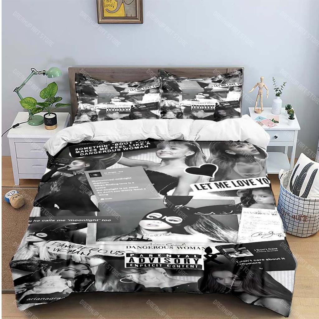 Fashion Pop Singer A-Ariana G-Grande Print Bedding Sets Bed Supplies Set Duvet Cover Bed Comforter Set Bedding Set Luxury Gift