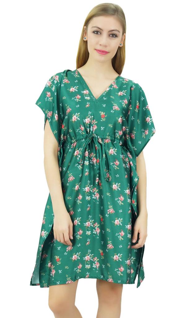 Bimba Женское черное атласное кимоно с цветочным принтом для подружки невесты на шнурке