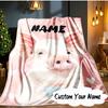 Custom Name Pig Bubbles Blanket  Ideal Bedding Blanket Perfect for Travel, Camping, Living Rooms, Offices, Sofas, Fan Christmas gift