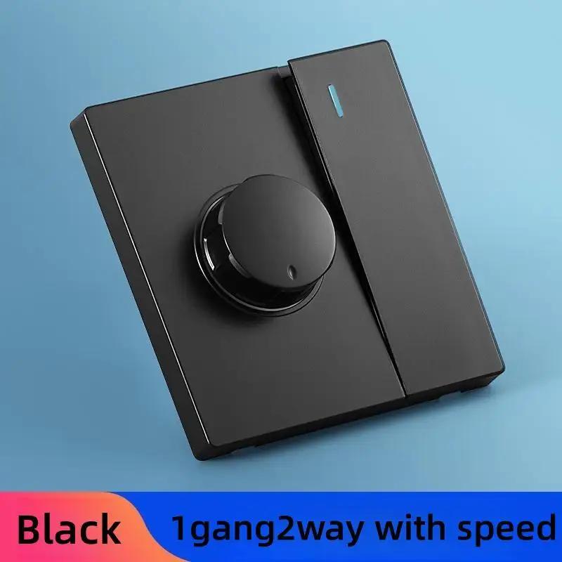 Серый матовый Eu универсальный 1-клавишный 2-позиционный выключатель света с переключателем скорости вращения вентилятора, панель управления потолочным вентилятором вытяжки переменного тока 110-250 В