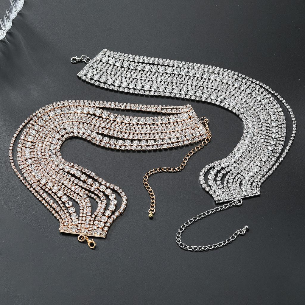Luxury Multilayers Crystal Chokers Necklaces for Women Rhinestone Chains Necklaces Statements Jewelry Wedding Party Gift
