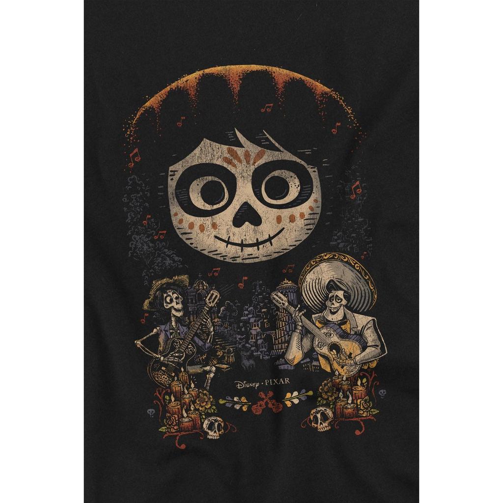 Coco Childrens/Kids Ernesto Miguel Hector Painted Poster With Skull T-Shirt