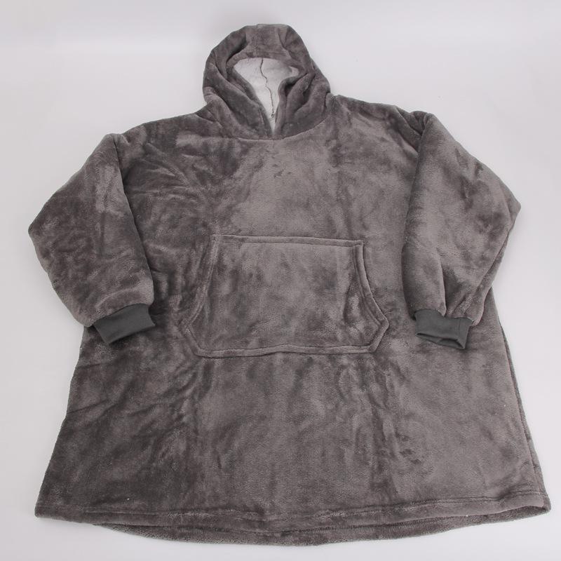 Унисекс флисовый плед-пуловер с капюшоном для тепла на улице и защиты от холода