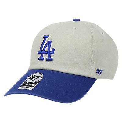 47 Brand 47 Dodgers Clean Up LA Free Cap, Мужская/Женская, Логотип, Низкопрофильная кепка, MLB, Двухцветная серая/королевская, Размер, B-RGTTP12GWS-GY
