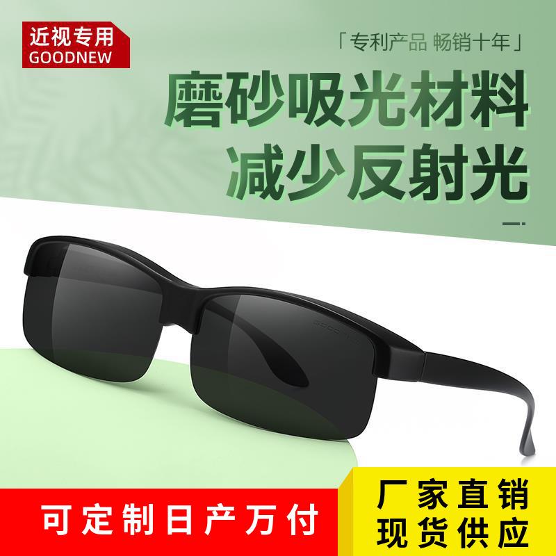 Специально для сверхлегких очков в полуоправе, поляризованных очков для коррекции близорукости, солнцезащитных очков для вождения, мужских солнцезащитных очков с изменением цвета 1218