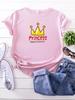 Princess Crown Speacial Family Print Women T Shirt Short Sleeve O Neck Loose Women Tshirt Ladies Tee Shirt Tops Camisetas Mujer