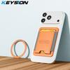 KEYSION Магнитный чехол-держатель для карт MagSafe для iPhone 17 16 15 Pro Max Samsung Huawei Эластичный кошелек-сумка из ПУ кожи Чехол для телефона