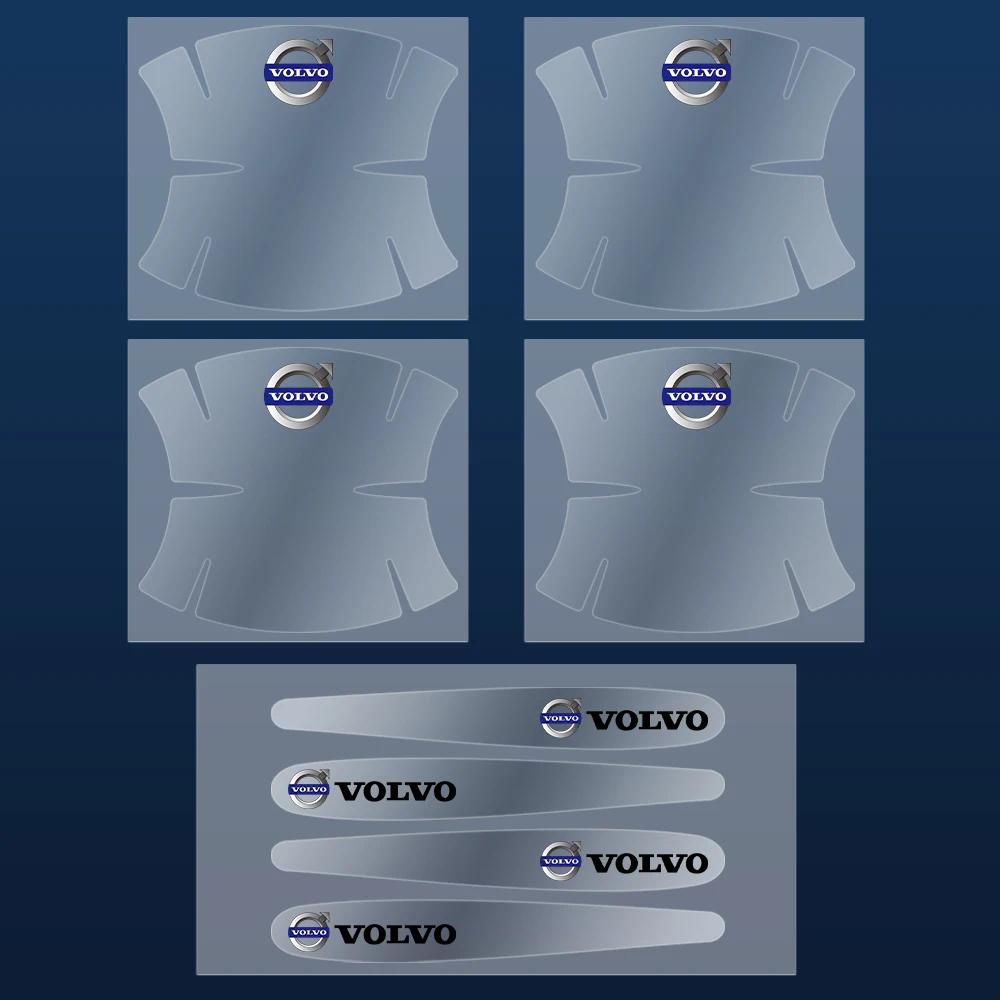 4/8pcs Car Styling Logo Door Handle Bowl Scratches Protective Sticker For Volvo R Design V50 S40 XC90 S40 S60 S70 T6 AWD C30 C40