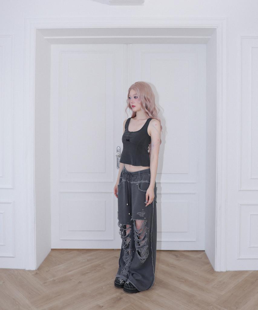 Спортивные штаны Chelikwili Damage Stud Jogger Pt - Стирка Уголь