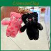 And Black Delightful Pink Cat Plush Doll Keychain With Soft Material For Decorations Bag