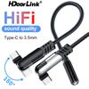 HdoorLink 180° USB Type C To 3.5 Jack Earphone Adapter USB C Earphone Amplifier Convertor for Samsung S22 Ultra Tab S6 Google Xiaomi Gamer