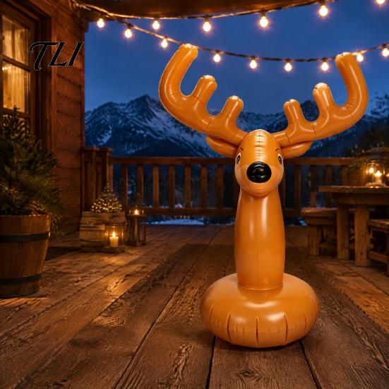 Christmas Party Games for Kids Inflatable Reindeer Antler Ring Toss Game, Themed Fun Activities Family Props, Indoor Outdoor Holiday Adults