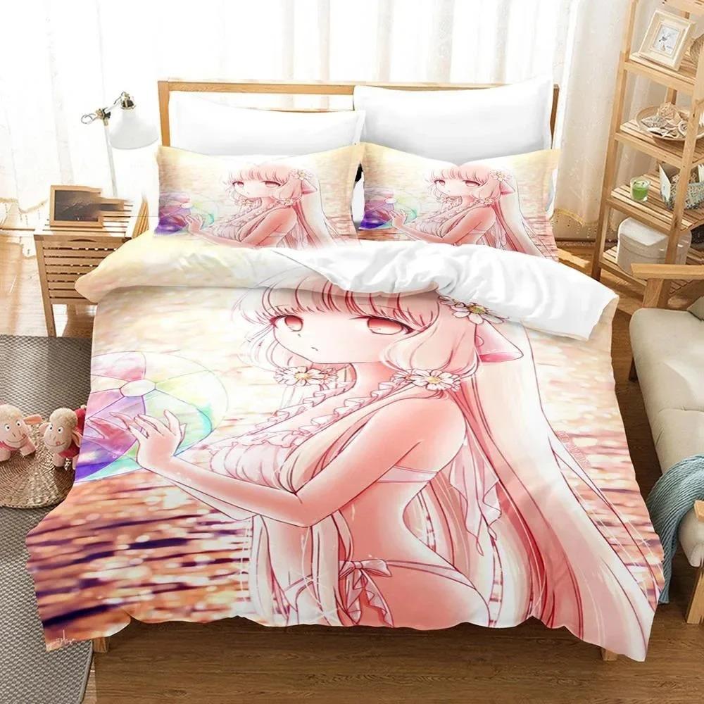 3D-печатный комплект постельного белья с аниме Chobits Chi для мальчиков и девочек, двуспальный, пододеяльник, наволочка, детская кровать, для взрослых, домашний текстиль