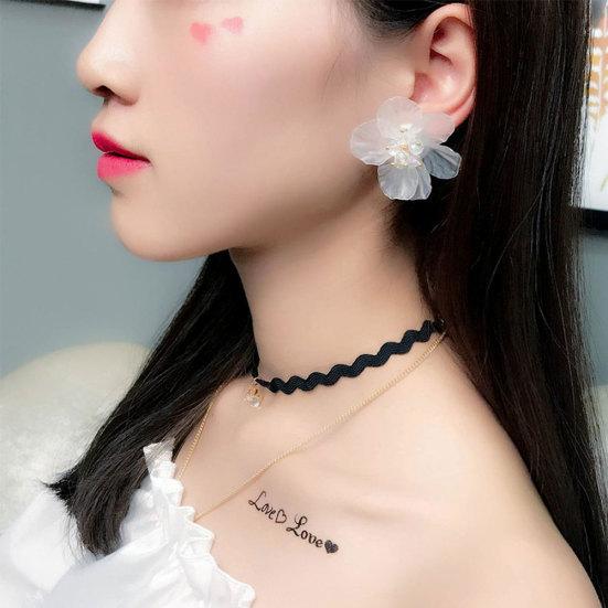 Девушки Женщины Корейский Стиль Прозрачный Цветок Серьги Партия Шпильки Уха Шпильки