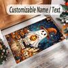 Halloween Theme Crystal Velvet Floor Rug Personalized Custom Name Text Warm Carpet Home Decoration