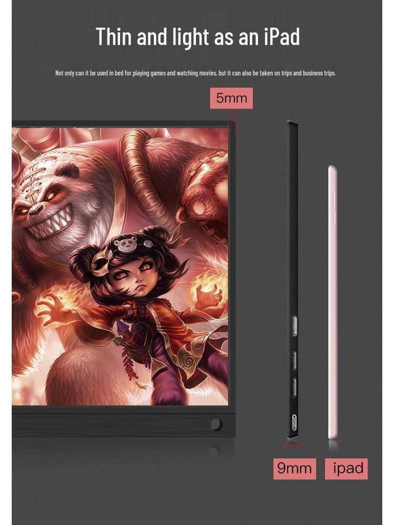 13.3" Ультратонкий 3K Сенсорный Портативный Монитор, 1080P HDMI с Поддержкой HDR