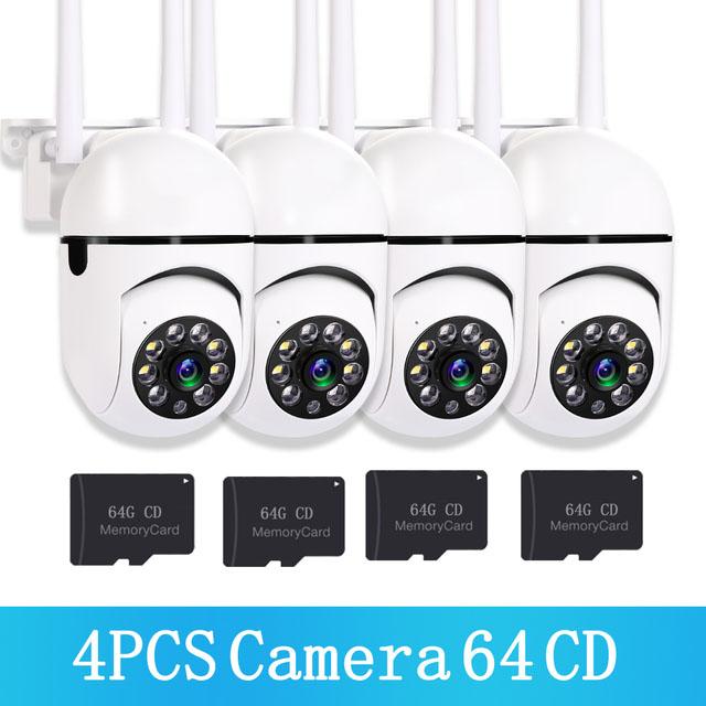 IP-камера Wi-Fi 200 Вт, 5 ГГц и 2,4 ГГц, HD 1080P, ИК, полноцветная, ночного видения, наружная беспроводная камера наблюдения, AI, отслеживание людей (1/2/4 шт.)