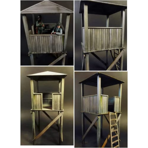 Master Box 1/35 Scale German Searchlight Watchtower and Guard (Set of 4) Plastic Model Kit MB35046