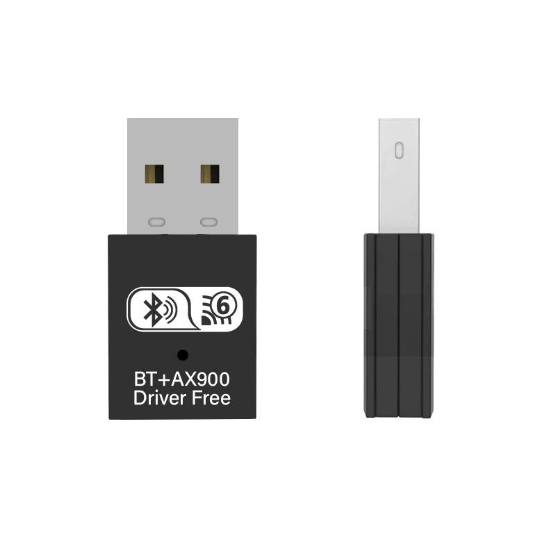 Сетевая карта WIFI 6 AX900 Bluetooth 5.4 2-в-1 Донгл Двухдиапазонная 2,4 ГГц и 5 ГГц USB WiFi Сетевой Беспроводной Wlan Приемник БЕЗ ДРАЙВЕРОВ