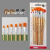 Set of 6 Cross-border Nylon Hair Oil Painting Brushes with Multiple Heads, Pearlescent White Handle, Ideal for Watercolor and Acrylic Art
