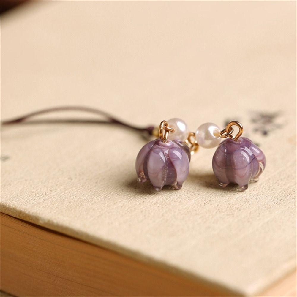 Jewelry Accessories Phone Strap Anti-lost Lanyard Mobile Phone Keychain Orchid Flower Phone Chains