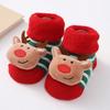 Newborn Baby Santa Claus Knitted Socks - Cute Snowman Reindeer Pattern Non-Slip First Walkers Socks