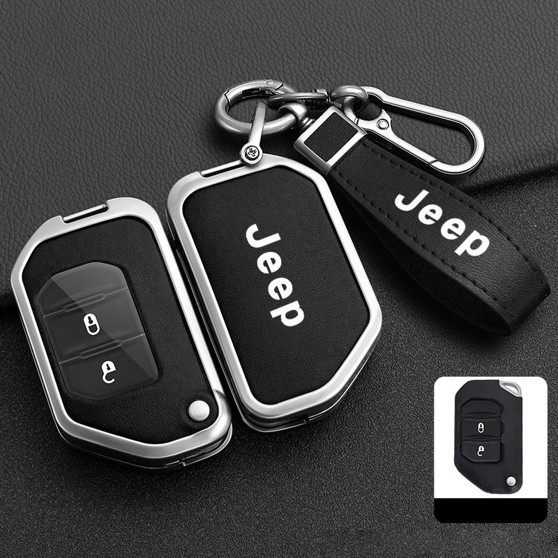 Fashion Remote Car Key Case Cover Shell Fob Protector Bag For Jeep Wrangler Gladiator JL JLU Rubicon Sahara JLU JT 2018-2022 AJV1