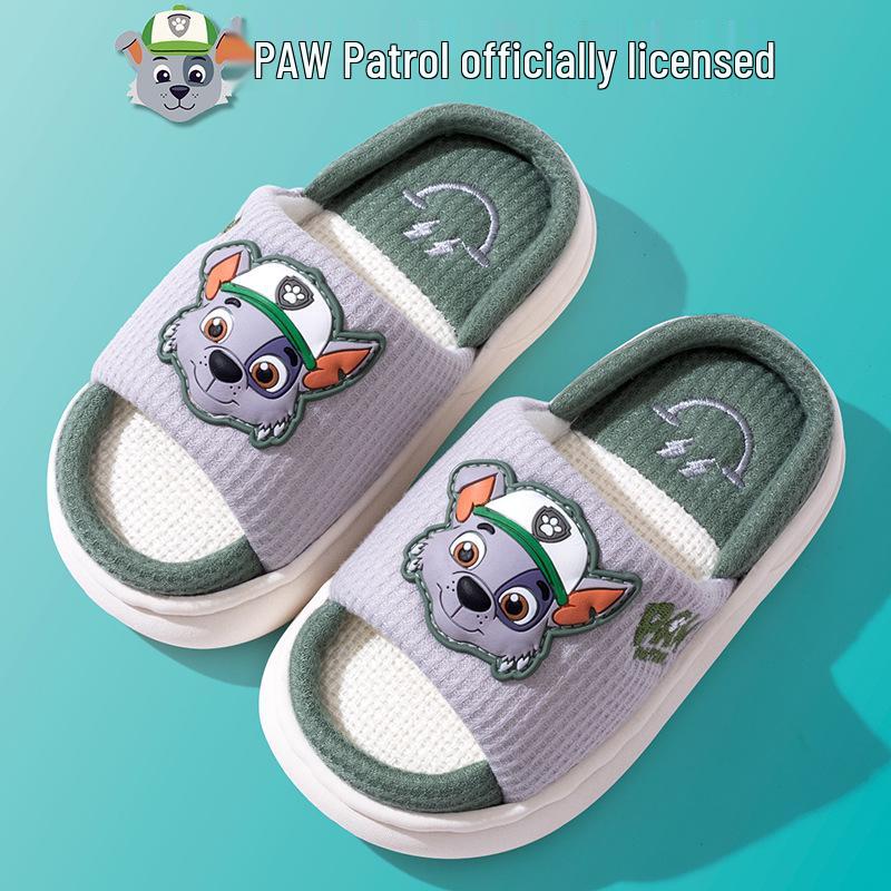 Детские нескользящие тапочки Щенячий патруль - Хлопковые льняные для мальчиков и девочек, весна/лето