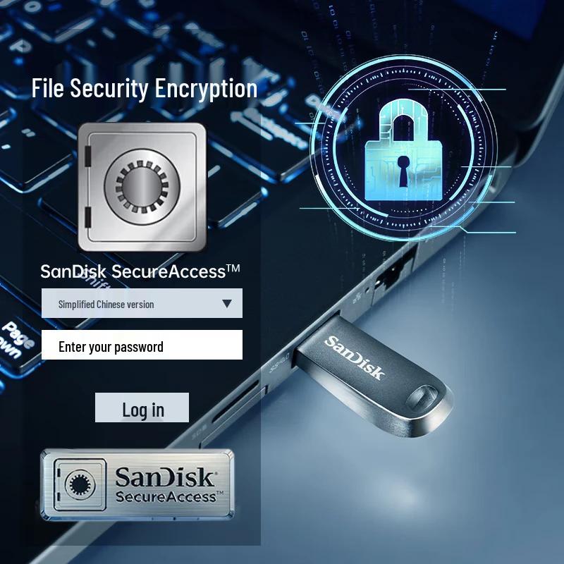 SanDisk Зашифрованный USB 3.1 Флеш-накопитель CZ74