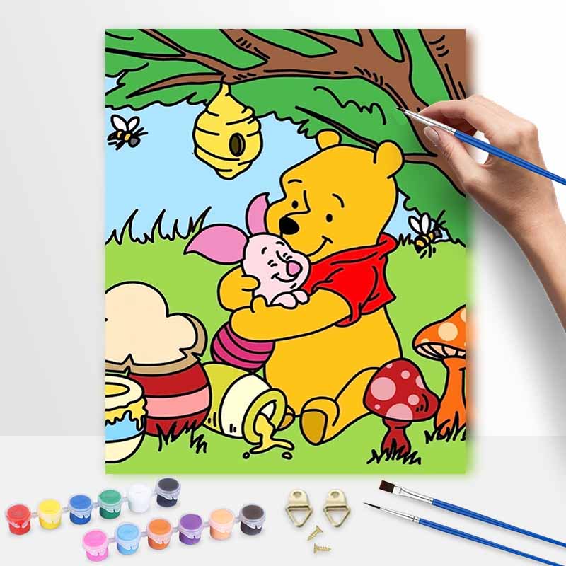Disney Oil Painting Kit Painting WinnieThePooh Piglet Home Bedroom Wall Decor Gift