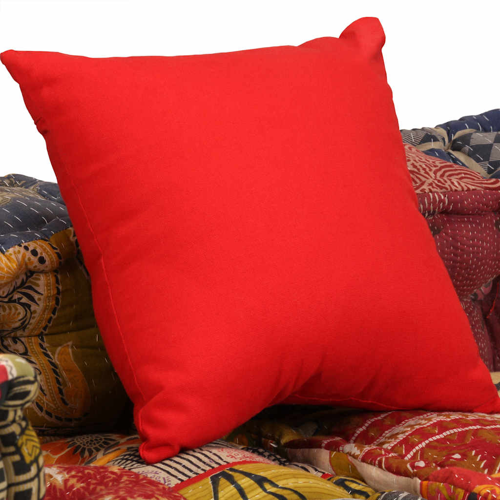 2 Seater Modular Pouf with Patchwork Fabric