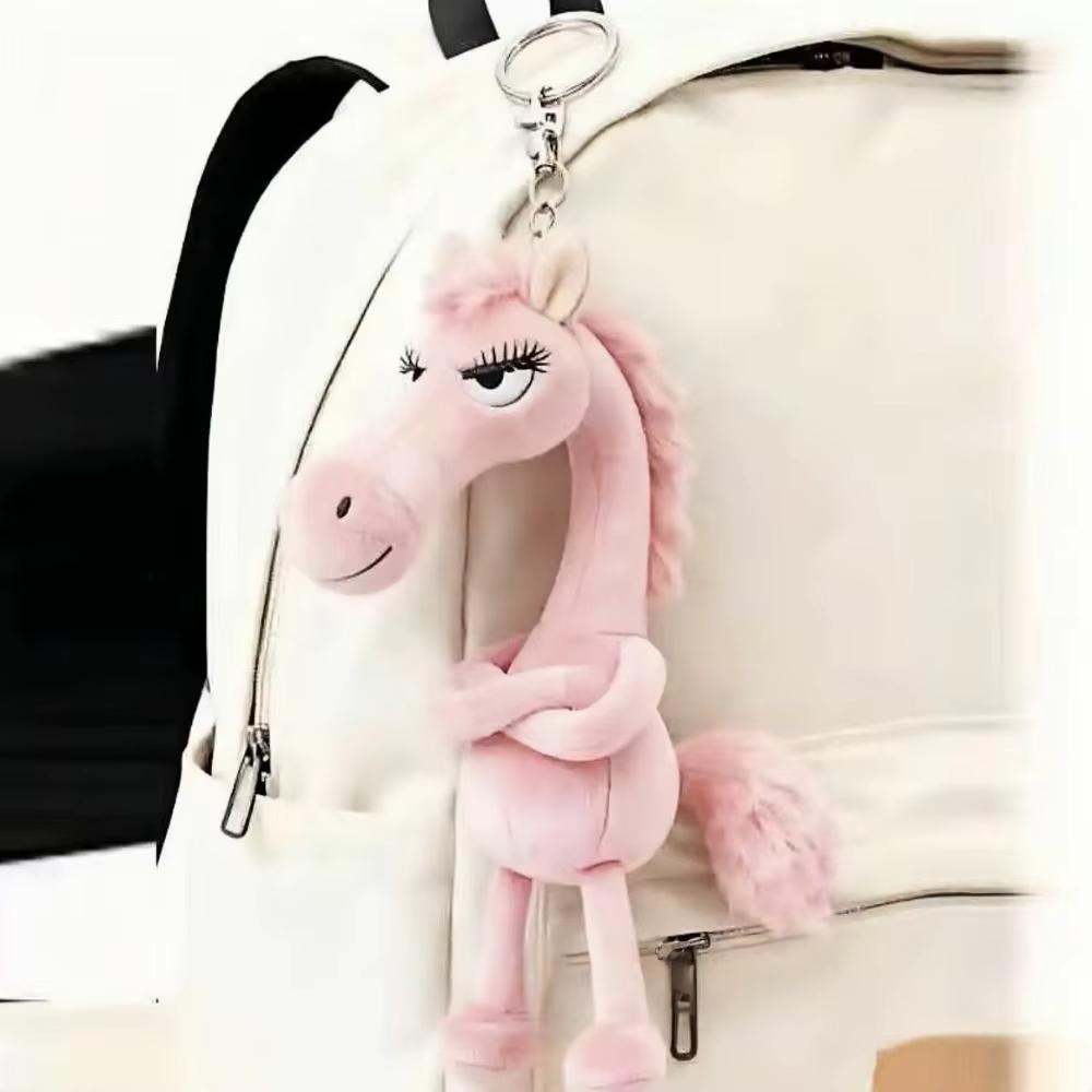 2026 Plush Arrogance Pony Keychain for Women Bag Pendant Decor Cute Plush Horse Car Keychain Party Gift Key Ring Keychain