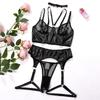 "Plus Size European/American Erotic Lingerie Set: PU Leather & Fishnet"