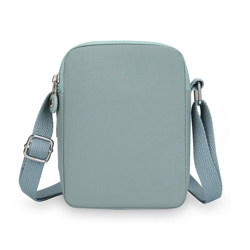 Квадратная нейлоновая сумка через плечо с регулируемым ремешком, маленькая сумка для телефона, простая сумка через плечо на молнии для женщин
