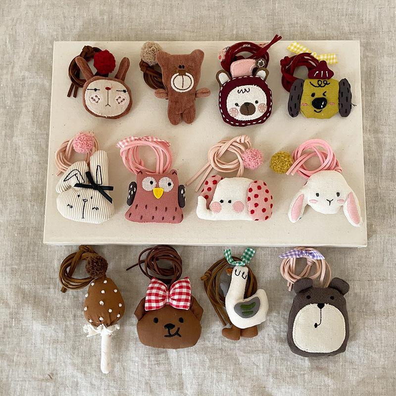 Корейская версия мультяшного милого тканевого трехмерного хлопкового наполнителя с изображением животных на шее, женский милый универсальный свитер, цепочка, аксессуары, кулон