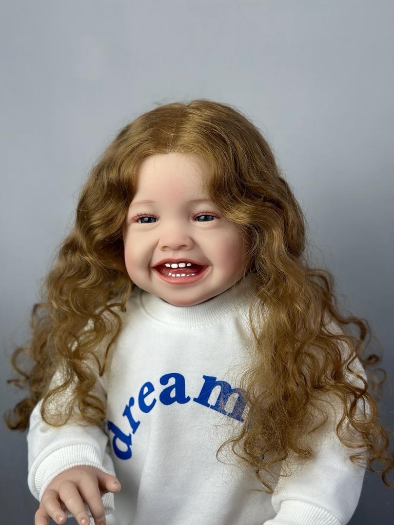 BZDOLL Реалистичная 60 см 24 дюйма, улыбающаяся кукла реборн, живой мягкий силикон, новорожденная принцесса, Bebe Artist, коллекция для девочек, подарок на день рождения