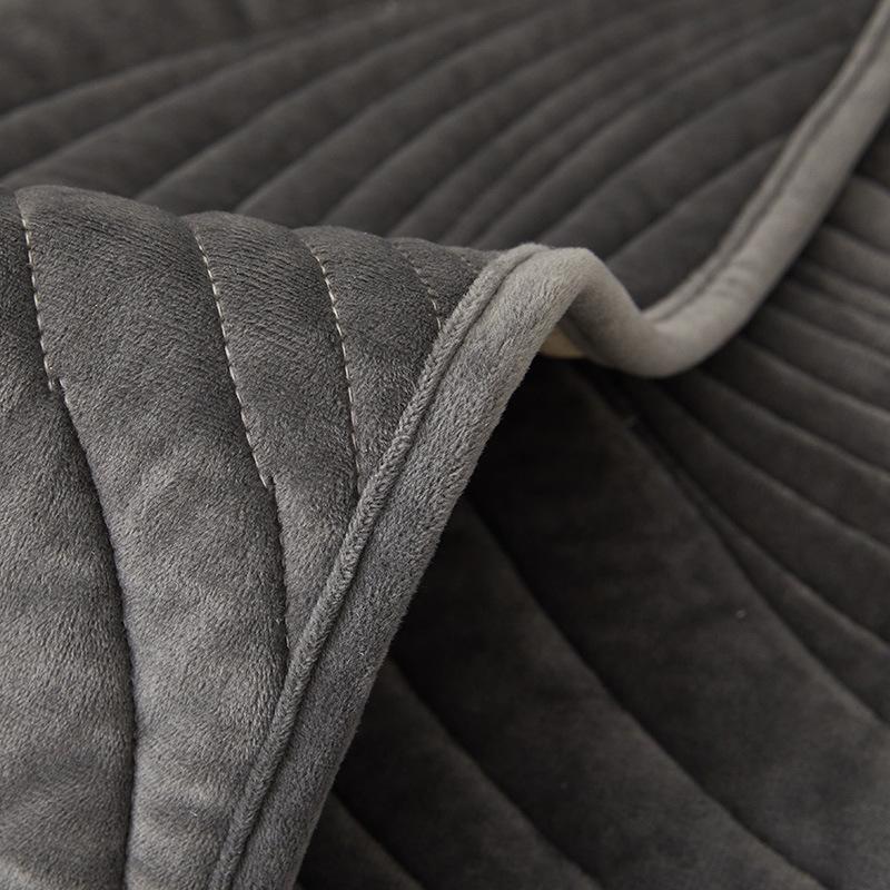 Modern Minimalist and Thickened Plush Sofa Cushion, Winter Anti Slip and Dirt Resistant Leather Sofa, Solid Color Cover Cloth