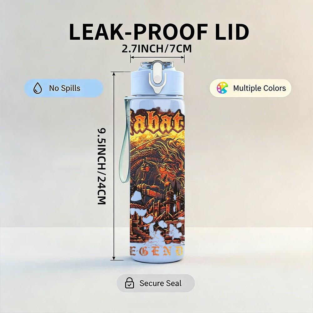 1PC Coheed Band Group 750ml sports water bottle leakproof straw lid outdoor office home