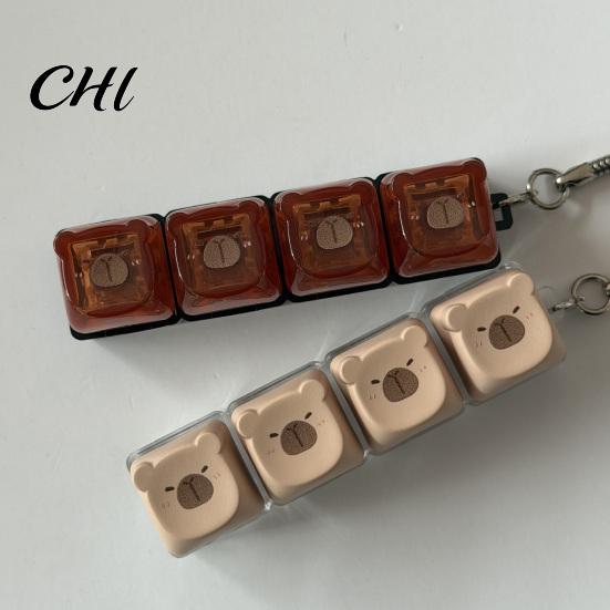Decompression Button Sensory Toy Capybara Fidget Keyboard Stress Relief Finger Clicker Keychain Backpack Hanging Decoration Office Desk Reliever