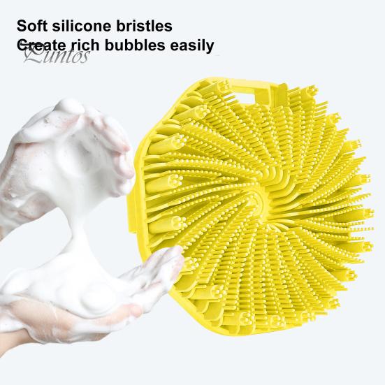 2шт силиконовая щетка для ванны с мягкой щетиной, массажная очищающая щетка для тела, противоскользящая ручка, щетка для тела