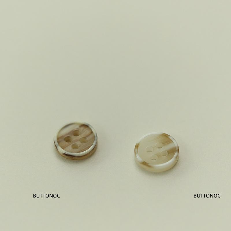Four-Eye Resin Thin-Edge Buttons, White Coffee Shirt Buttons, Summer Clothing Buttons, Knitted Cardigan Sleeve Collar Buttons