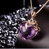 POMOiii Роскошный аметист в форме сердца, 18-каратное золото, натуральный аметист, ожерелье, кулон для женщин, свадебные украшения
