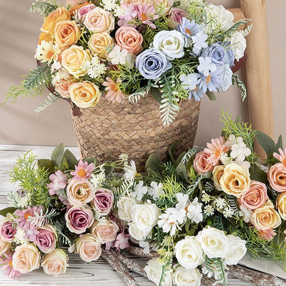 Букет роз Real Touch Simulation, элегантный искусственный цветок, декор для сада на открытом воздухе