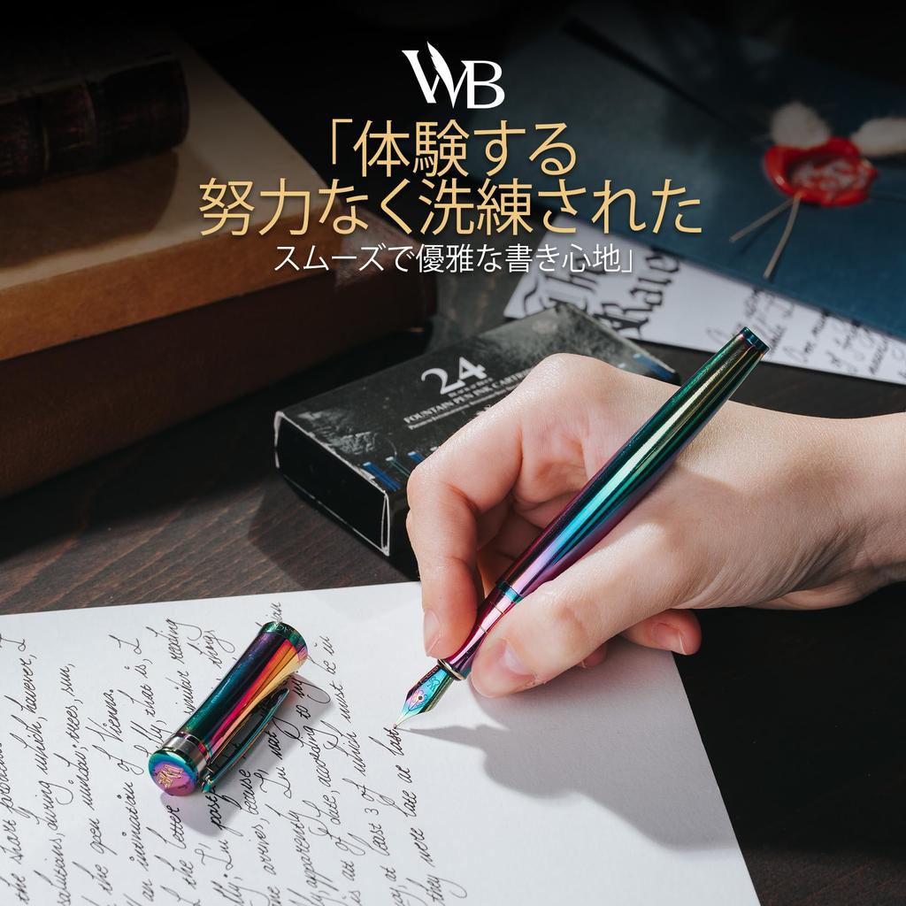 Перьевая ручка Wordsworth Black с покрытием из 18-каратного золота, средняя упаковка из 24 чернил, подарочный стержень, золотой, идеально подходит для мужчин и женщин, набор, перо, картриджи и т. д.