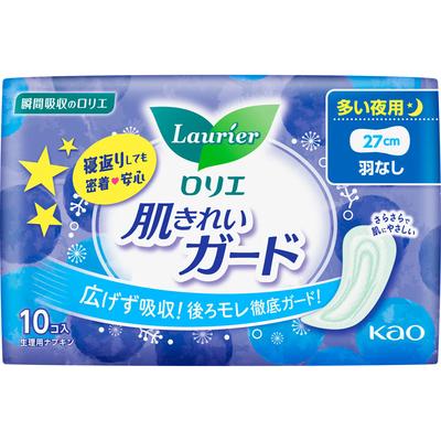 Laurier Skin Care Guard Night Wingless 10 шт. (Квази-лекарство) Салфетка Skin Clean Guard общего назначения. Заменяйте ее по мере необходимости во время менструации.