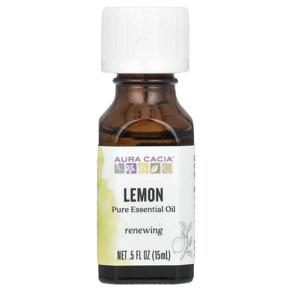Aura Cacia Pure Essential Oil, Lemon, 0.5 Fl Oz (15 Ml)