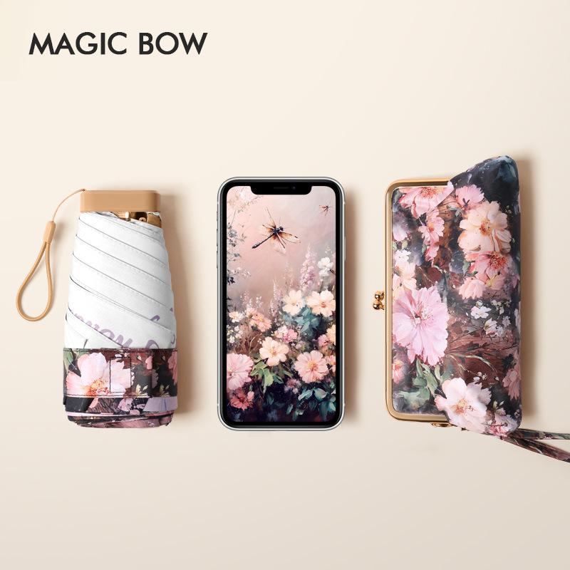 New Sunscreen Sun Umbrella Women's Weather and Rain Color Glue Folded 50% Small Portable Umbrella Shade Umbrella