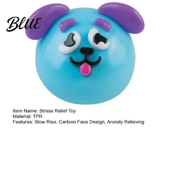 Anti-stress Toy 1/2/5Pcs Dog Face Squeeze Toy Moldable Slow Rise Cartoon Expression Stress Anxiety Relief Ball Relaxing Relieving Fidget for